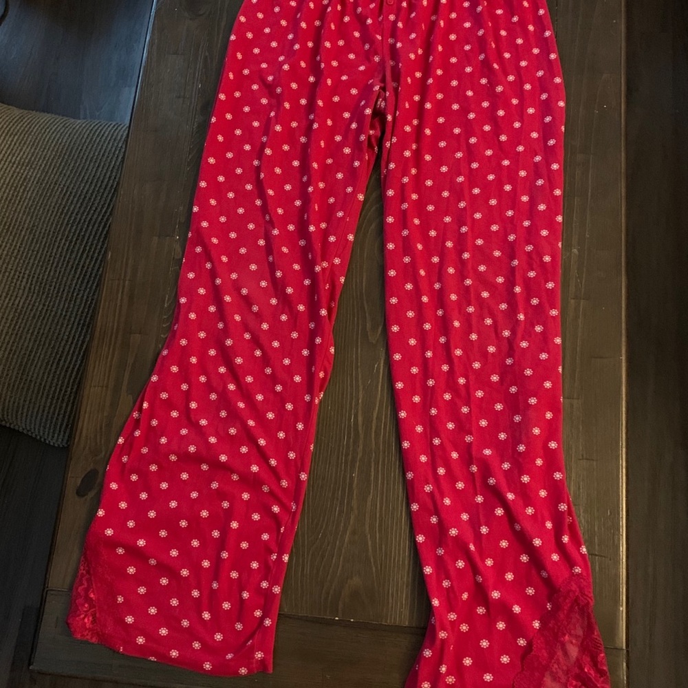 Nanette Lapor size sm red super soft sleep pants